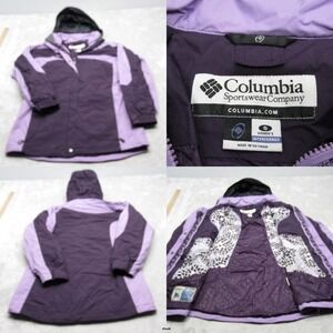 Columbia Jacket Women Small Purple Interchange Waterproof Rain Hooded 3in1 Shell